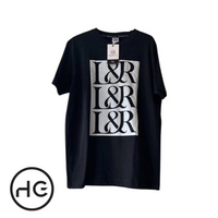 Triple Pattern L&R T-Shirt - Black/White